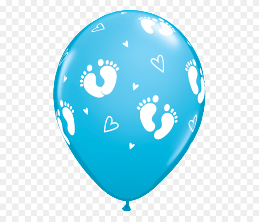 501x660 Baby Footprint Balloons - Blue Balloons PNG