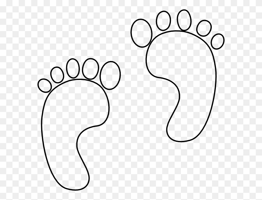 600x583 Baby Footprint Template Group With Items - Free Baby Footprints Clipart