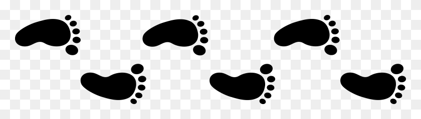 7690x1772 Baby Footprints Walking Blue, Baby Footprints Stock Images - Baby Walking Clipart