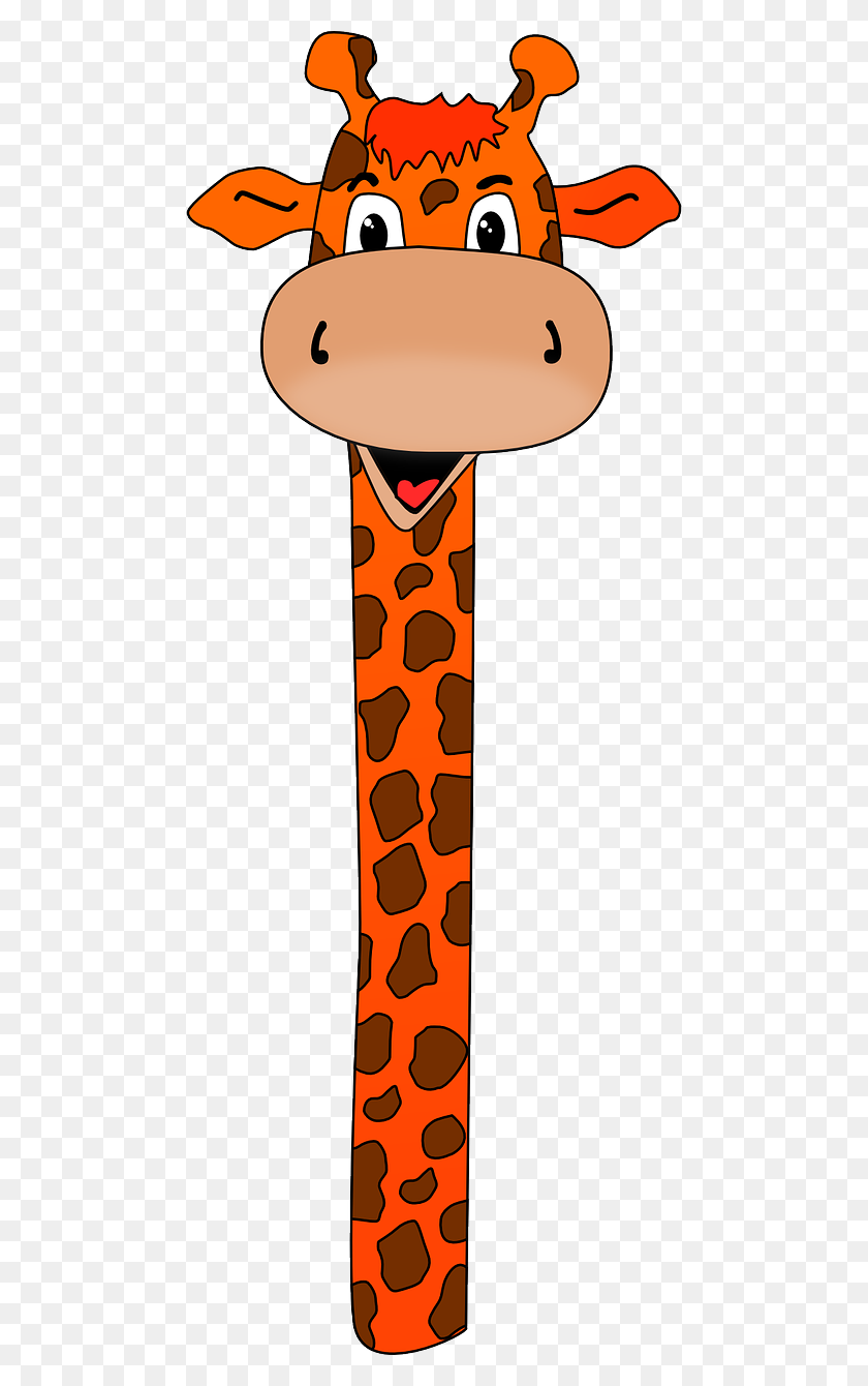 640x1280 Baby Giraffes Neck Cartoon Clipart - Baby Giraffe Clipart