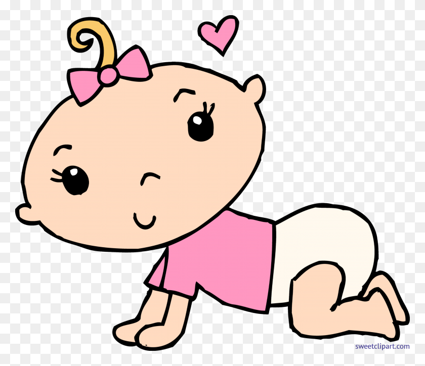 5605x4772 Baby Girl Crawling Clip Art - Young Girl Clipart