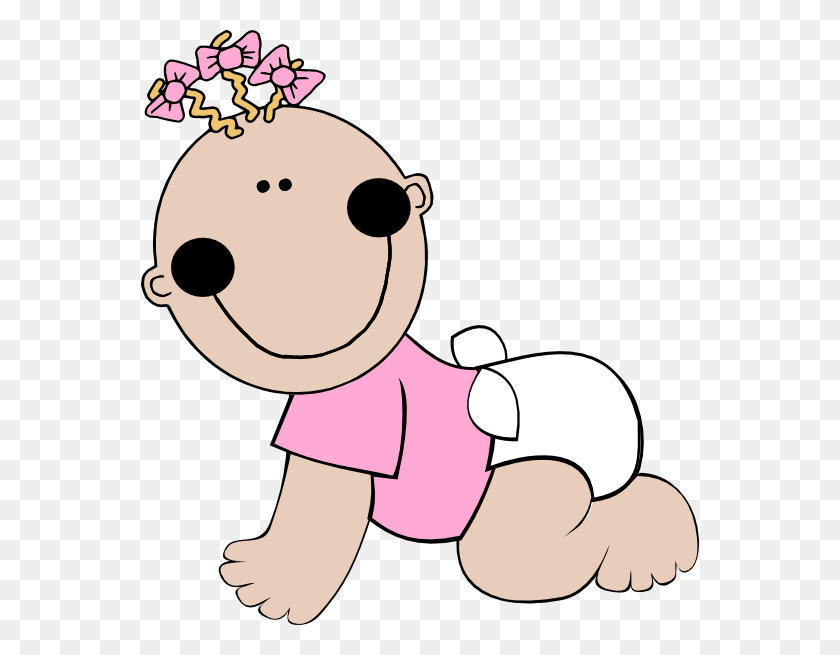 558x595 Baby Girl Crawling With Pink Shirt Png Large Size - Girl Shirt Clipart