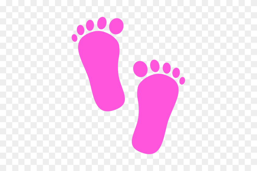 421x500 Baby Girl Footprints - Baby Clothesline Clipart