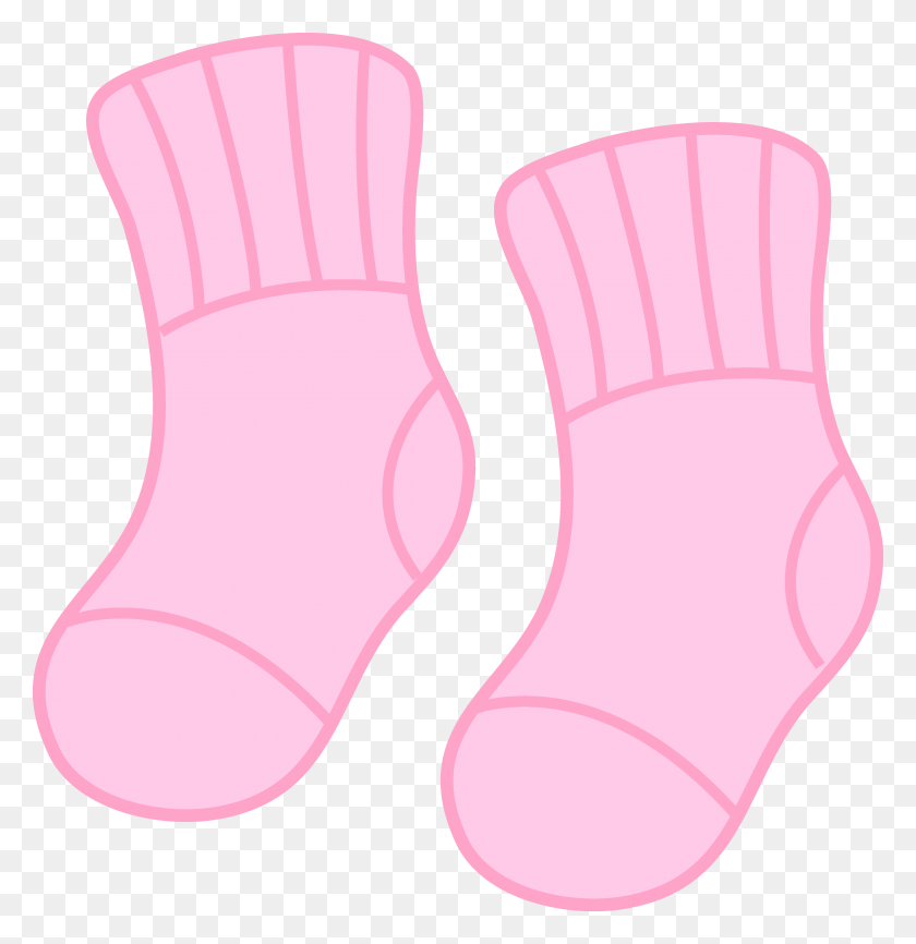 4462x4611 Розовые Носки Для Маленьких Девочек - Носки Клипарт