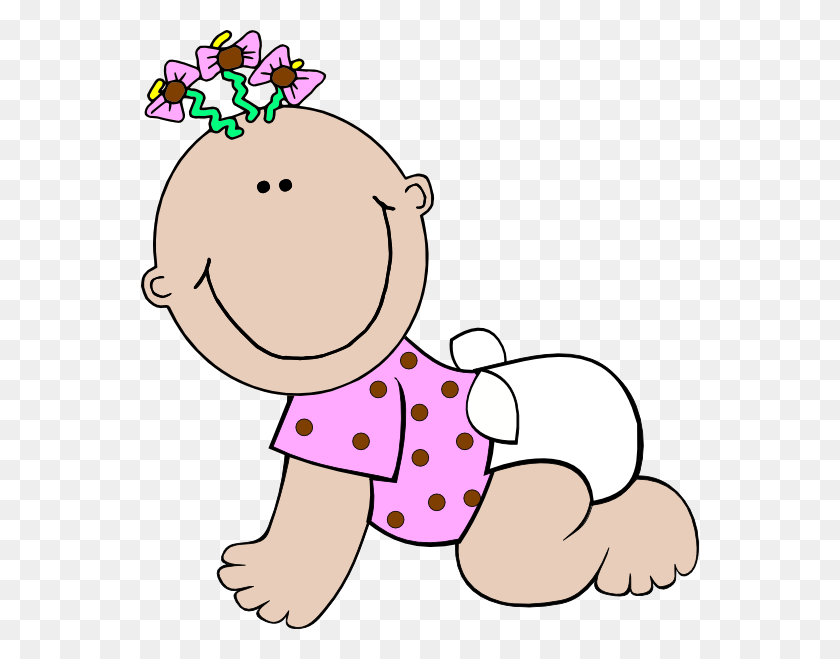 558x599 Baby Girl Polka Dot Clip Art - Clipart Baby Girl