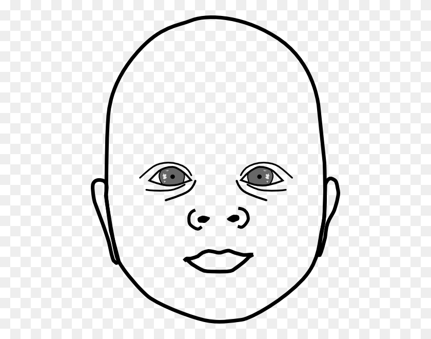 486x600 Baby Head Png, Clip Art For Web - Black Baby PNG