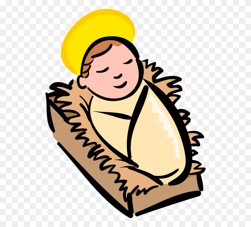 536x700 Baby Jesus In Manger - Manger PNG