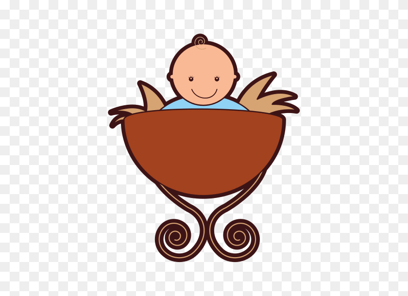 550x550 Baby Jesus In Manger - Baby In A Manger Clipart