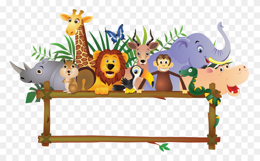 3000x1772 Baby Jungle Animals Royalty Free Clip Art - Farm Animals Clipart