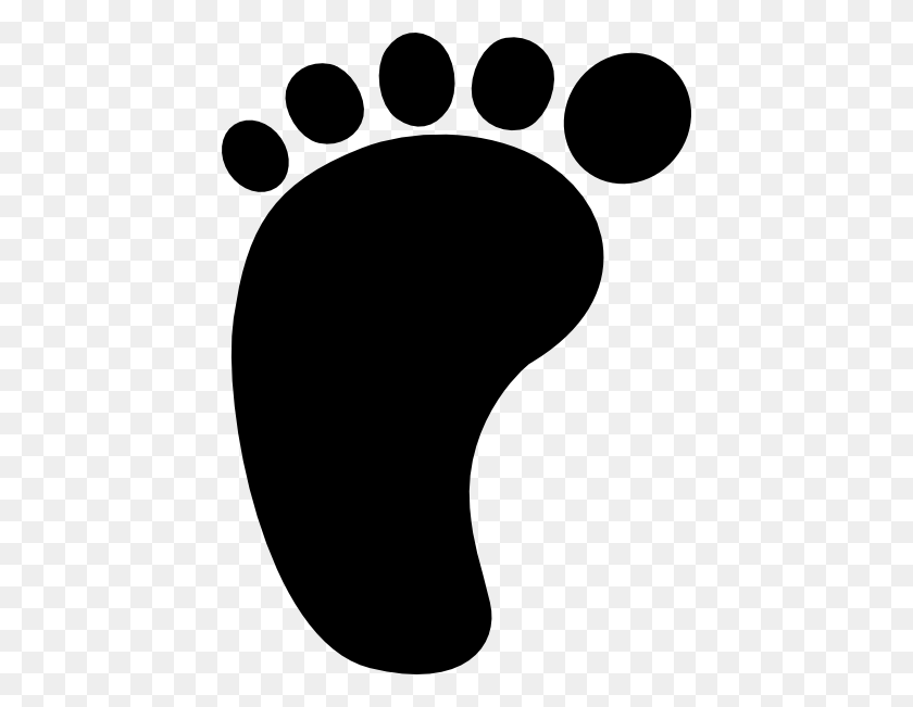 432x591 Baby Left Foot Modified Clip Art - Foot Clipart Black And White