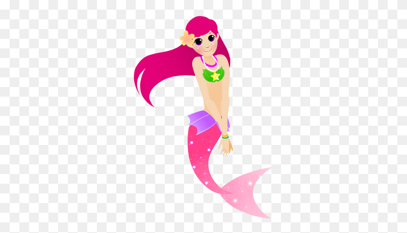 288x422 Baby Mermaid Clipart Free Download To Color - Mermaid Tail Clipart