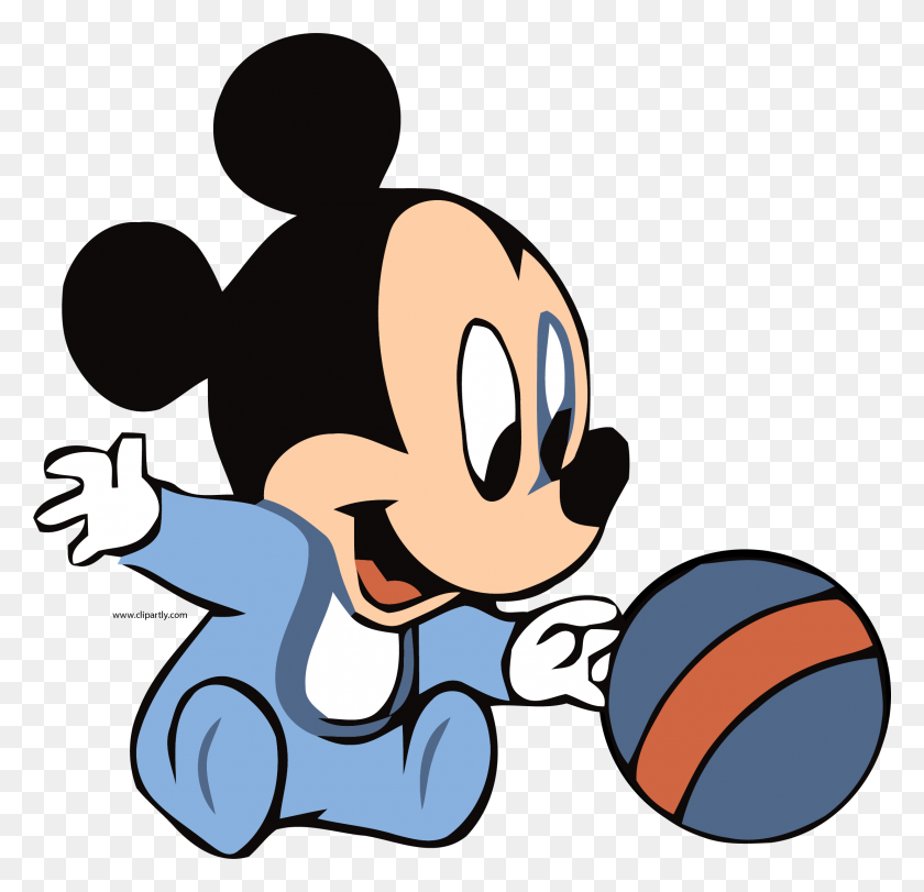 2217x2135 Baby Mickey And Ball Clipart Png - Bebé Png