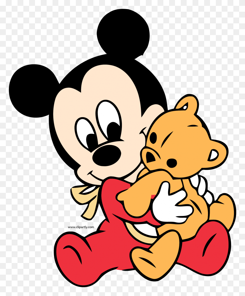 1681x2055 Bebé Mickey Abrazo Oso De Juguete Clipart Png - Abrazo Png