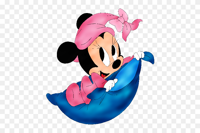 500x500 Baby Minnie Mouse Sitting On Blue Pillow Baby - Baby Minnie Mouse Clip Art