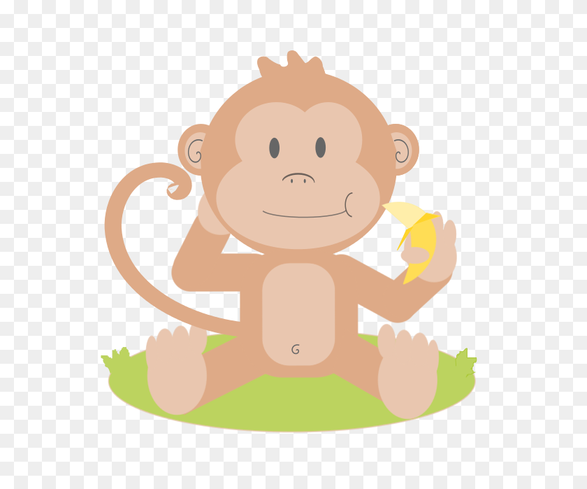 566x639 Baby Monkey Clip Art - Elephant Clipart Cute