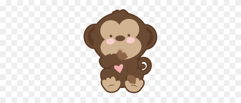 300x300 Baby Monkey Scrapbook Cute Clipart - Baby Zoo Animals Clipart