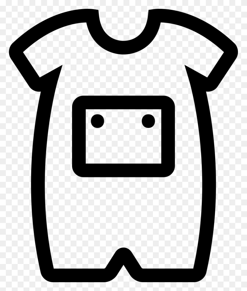 820x980 Baby Onesie With Front Pocket Outline Png Icon Free Download - Baby Onesie Clipart