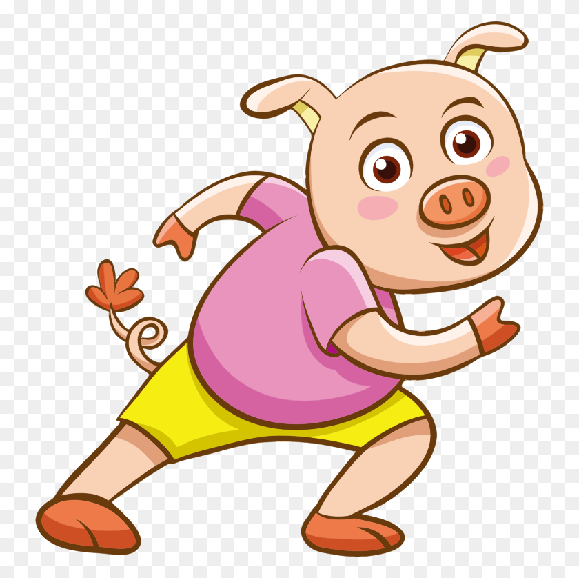 738x778 Baby Pig Cartoon Png, Fly And Pig Clip Art - Pua Clipart