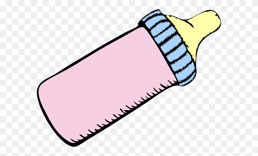 600x450 Baby Pink And Blue Bottle Clip Art - Rosemary Clipart