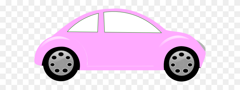 600x258 Baby Pink Car Clip Art - Car Wheel Clipart