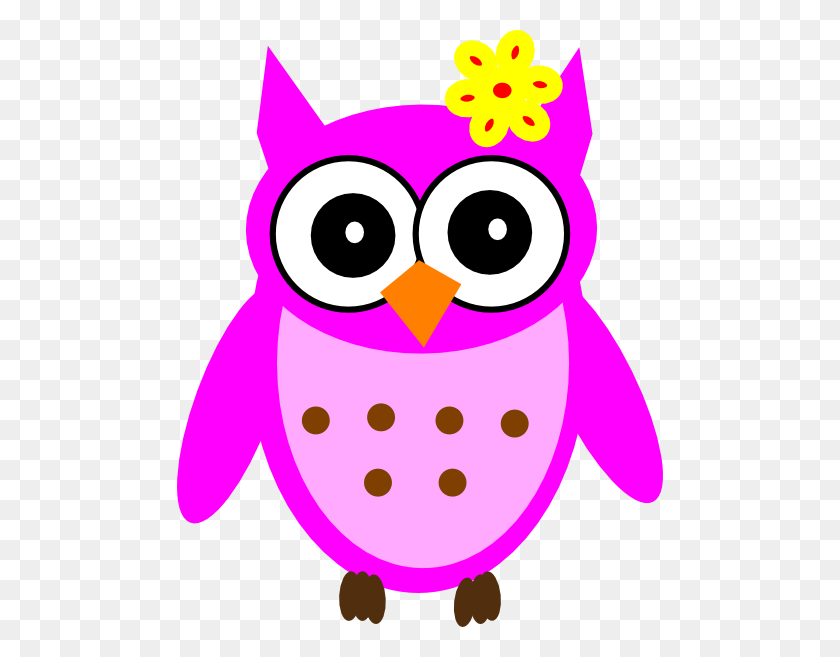486x597 Baby Pink Owl Clip Art - Pink Owl Clipart