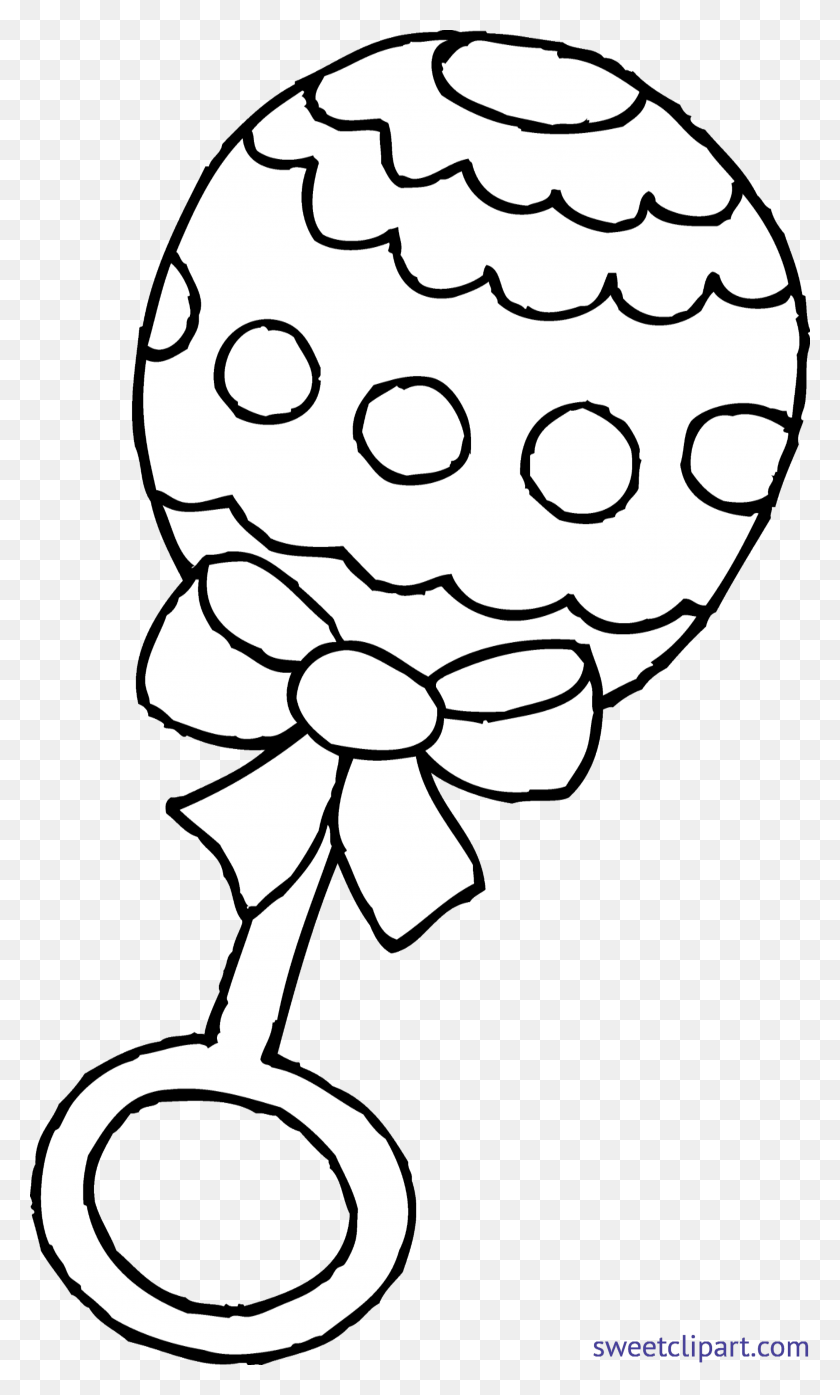 Baby Rattle Coloring - Rattle Clipart