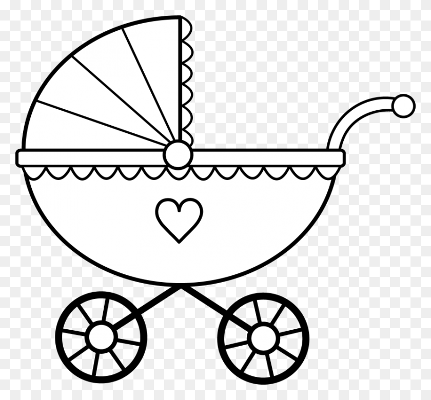 830x767 Baby Shower Black And White Clipart - Black Baby Clipart