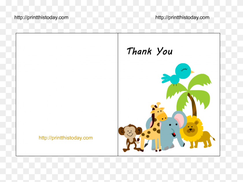 792x576 Baby Shower Thank You Cards Free Printable Replacement - Card Shower Clipart
