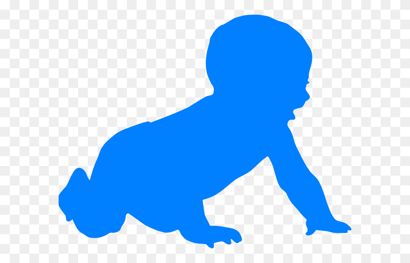 600x479 Baby Silhouette Blue Clip Art - Baby Silhouette Clipart