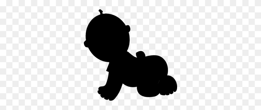 300x294 Baby Silhouette Clip Art - Baby Girl Clipart Black And White