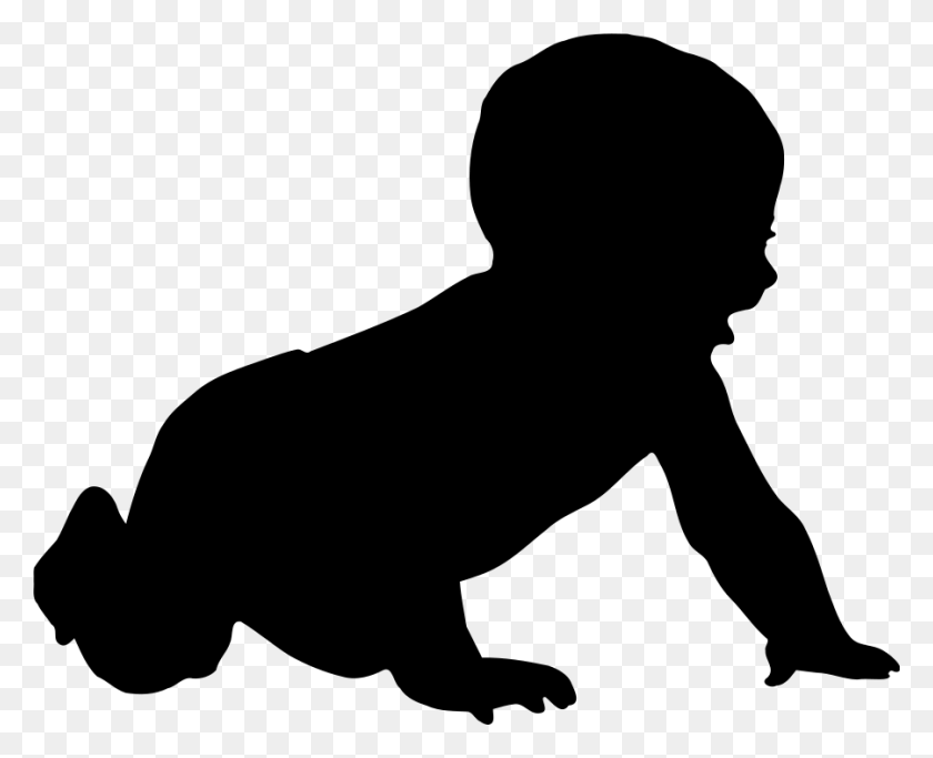 900x719 Baby Silhouette Clip Arts Download - Sitting Silhouette PNG