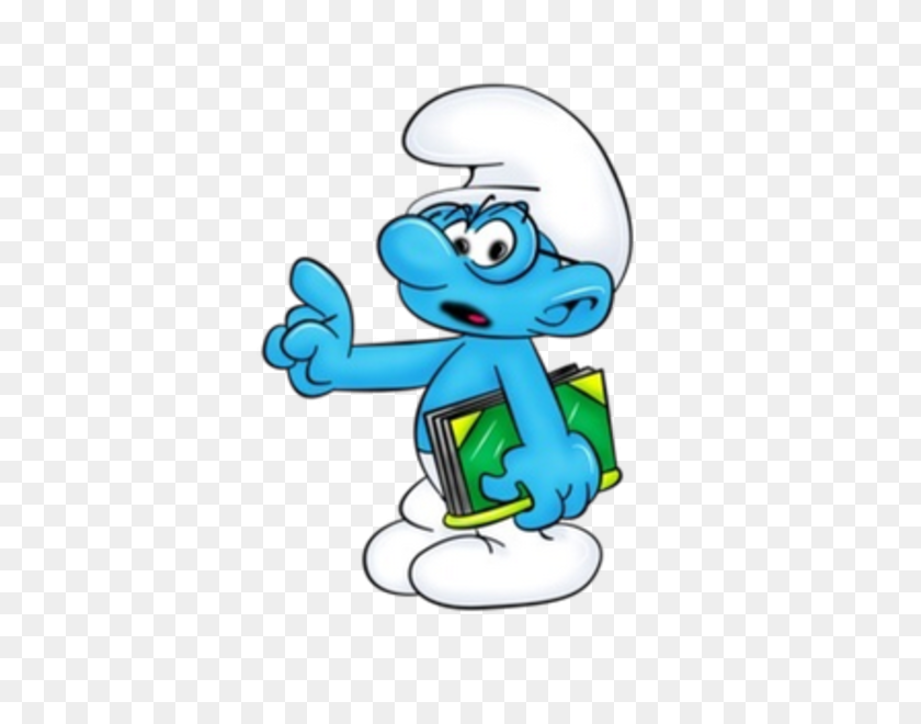 600x600 Baby Smurf Carrying Book Free Images - Smurf Clipart
