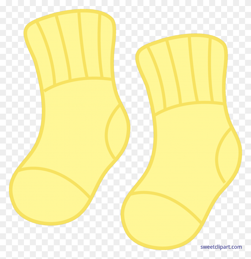 4462x4611 Baby Socks Yellow Clip Art - Baby Socks Clipart