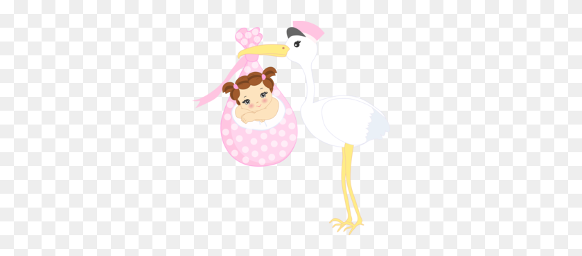 286x310 Baby Stork Girls - Baby Girl Stork Clipart