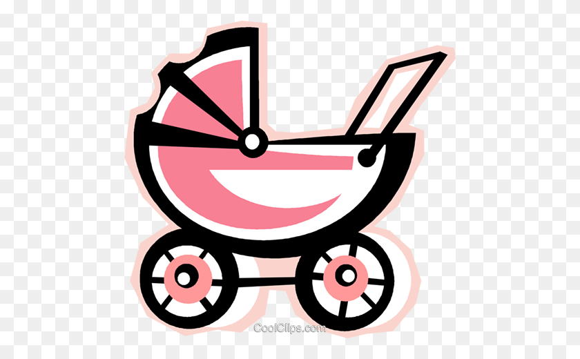 480x460 Baby Stroller Royalty Free Vector Clip Art Illustration - Baby Stroller Clipart