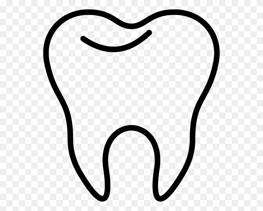 564x615 Baby Tooth Clip Art Outline - Tooth Outline Clipart