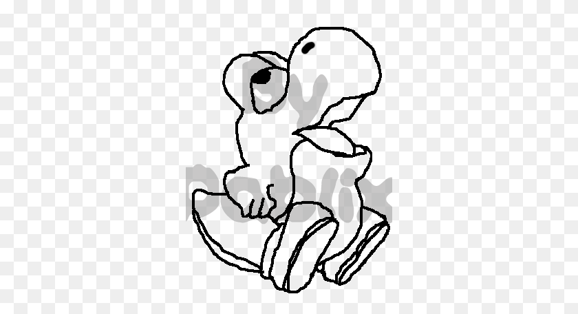 300x396 Baby Yoshi Coloring Pages - Baby Skeleton Clipart