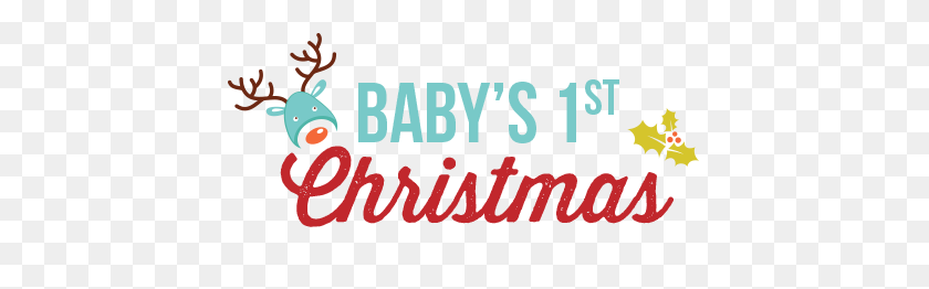 427x202 Baby's Christmas Linky - Babys First Christmas Clipart