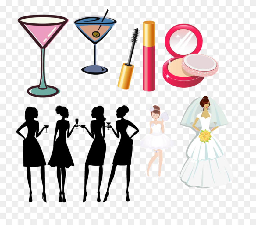 957x834 Bachelorette Clipart Group With Items - Fashion Designer Clipart
