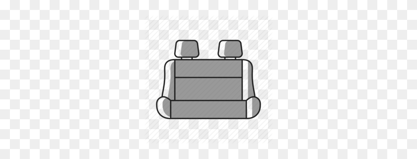 260x260 Back Seat Clipart - Couch Clipart Black And White