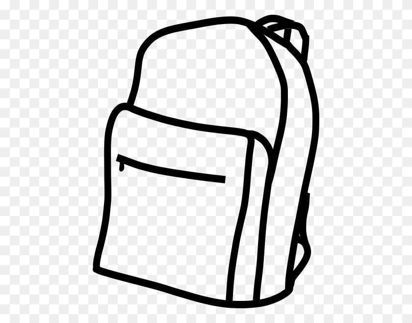 462x598 Back To School Clipart Black And White Backpack - No School Clipart