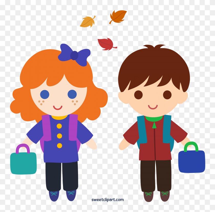 6147x6059 Back To School Kids Clipart - School Children Clipart