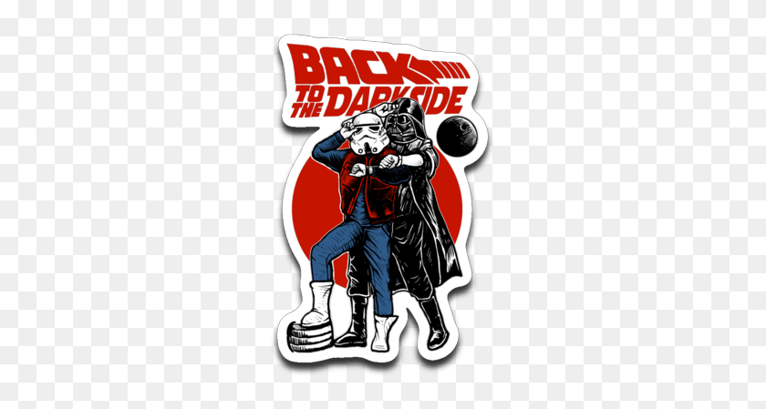 293x389 Back To The Darkside Star Wars Back To The Future Mashup Sticker - Back To The Future Clipart