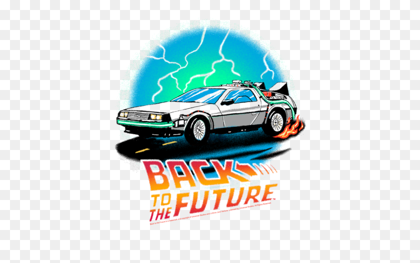 400x466 Back To The Future Bttf Airbrush Juniors T Shirt - Delorean PNG