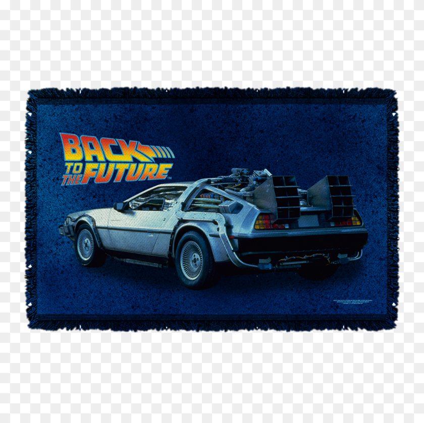 1000x1000 Back To The Future Woven Throw Blanket - Delorean PNG