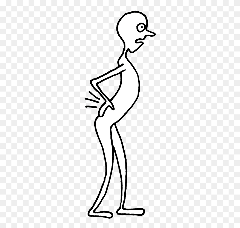 268x737 Backache Clipart - Old Man Clipart Black And White
