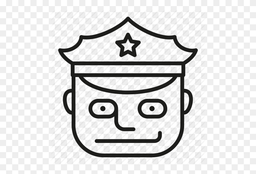 512x512 Background, Cap, Cop, Flat, Guard, Hat, Head, Icon, Illustration - Police Hat Clipart
