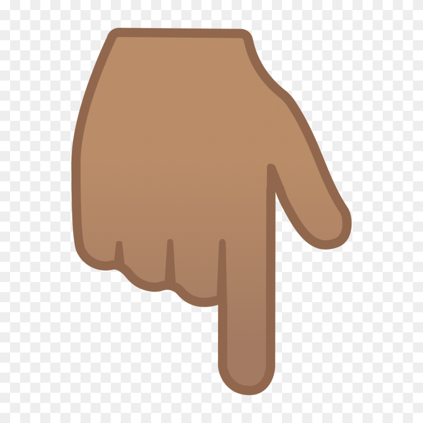 1024x1024 Backhand Index Pointing Down Medium Skin Tone Icon Noto Emoji - People Pointing PNG