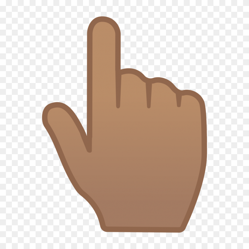 1024x1024 Backhand Index Pointing Up Medium Skin Tone Icon Noto Emoji - People Pointing PNG