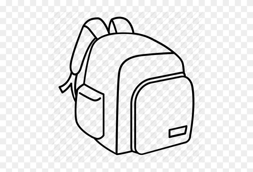 512x512 Backpack, Bag, Camping, Hiking, Pack, School, Schoolbag Icon - Camping Backpack Clipart